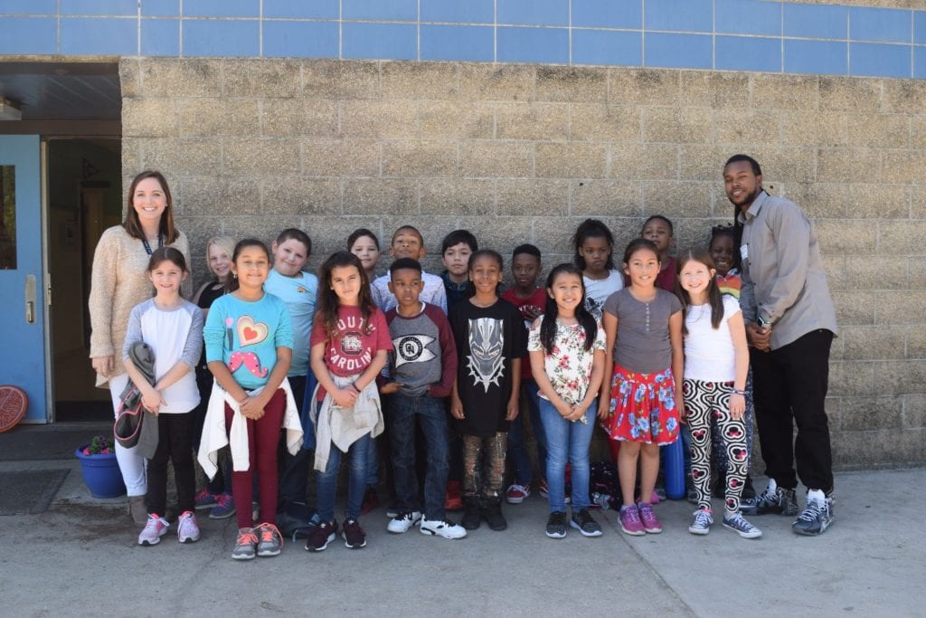 Stephen with Mrs. Leone's class